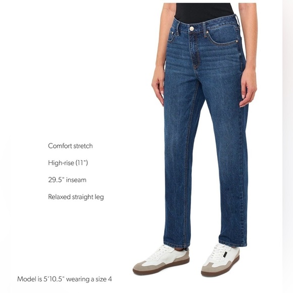 Seven7 Women's 90's Straight Jean Size 14 Dark Wash - Picture 4 of 7